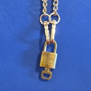 Louis Vuitton Gold Padlock Chain Necklace
